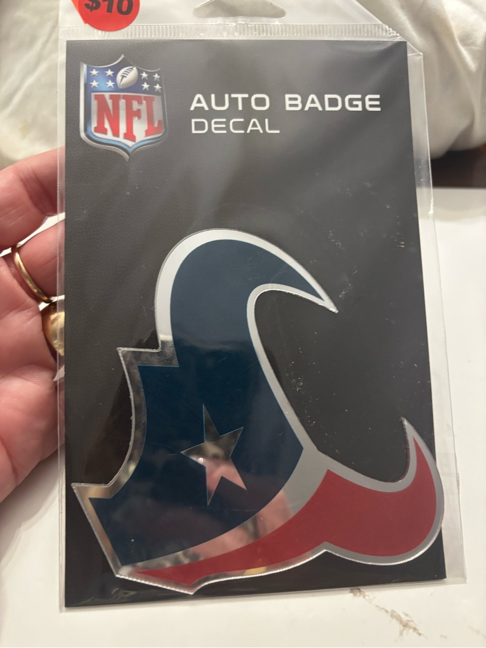 Wincraft Houston Texans Auto Badge Decal - Navy, Red, Silver